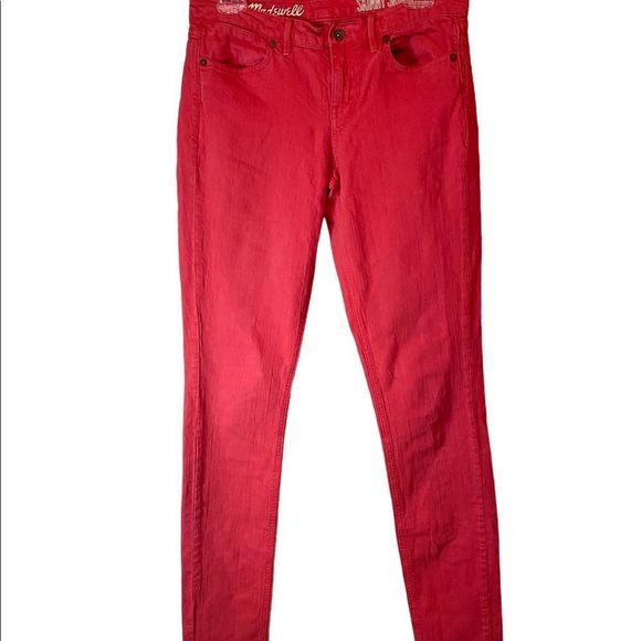 Madewell Women's Skinny Jeans in Bright Red - Picture 5 of 9
